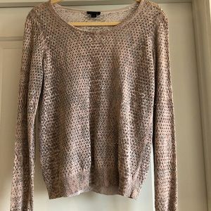 Ann Taylor snake print perforated spring sweater S